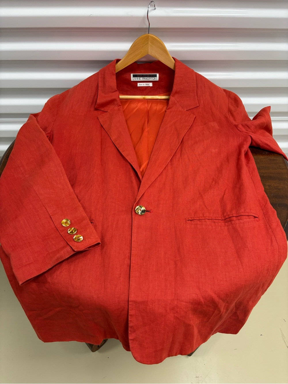 Orange Linen Blazer